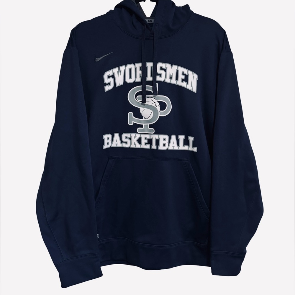 Nike Men's Dark Blue Swordsmen Basketball Therma- Fit Fleece Hoodie, XL NWOT